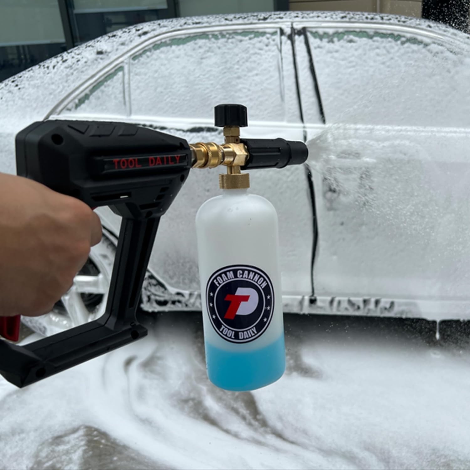 Foam Cannon Bottle with Straw, Replacement Foam Spray Bottle for Car Wash, 1 …