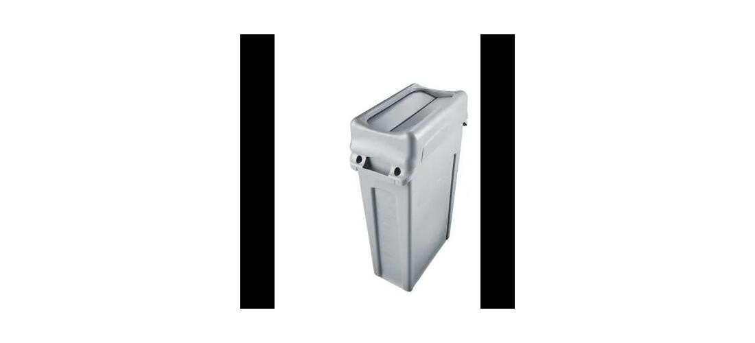 Slim Jim Swing Lid 20.47X11.34X5.08 IN Gray Rectangle Resin Slim