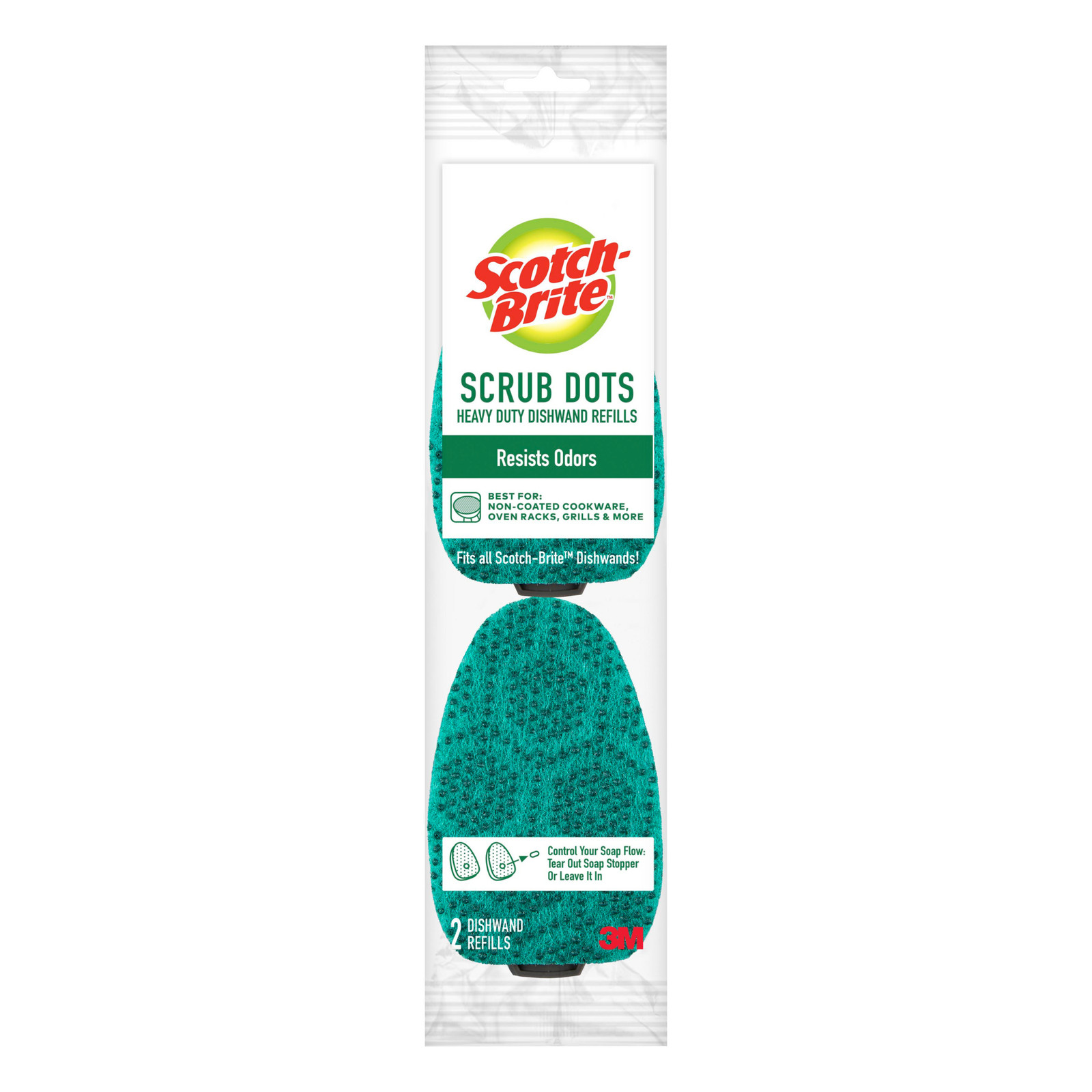 Scotch-Brite Scrub Dots Heavy Duty Dishwand Refills: 2-pack (Green)