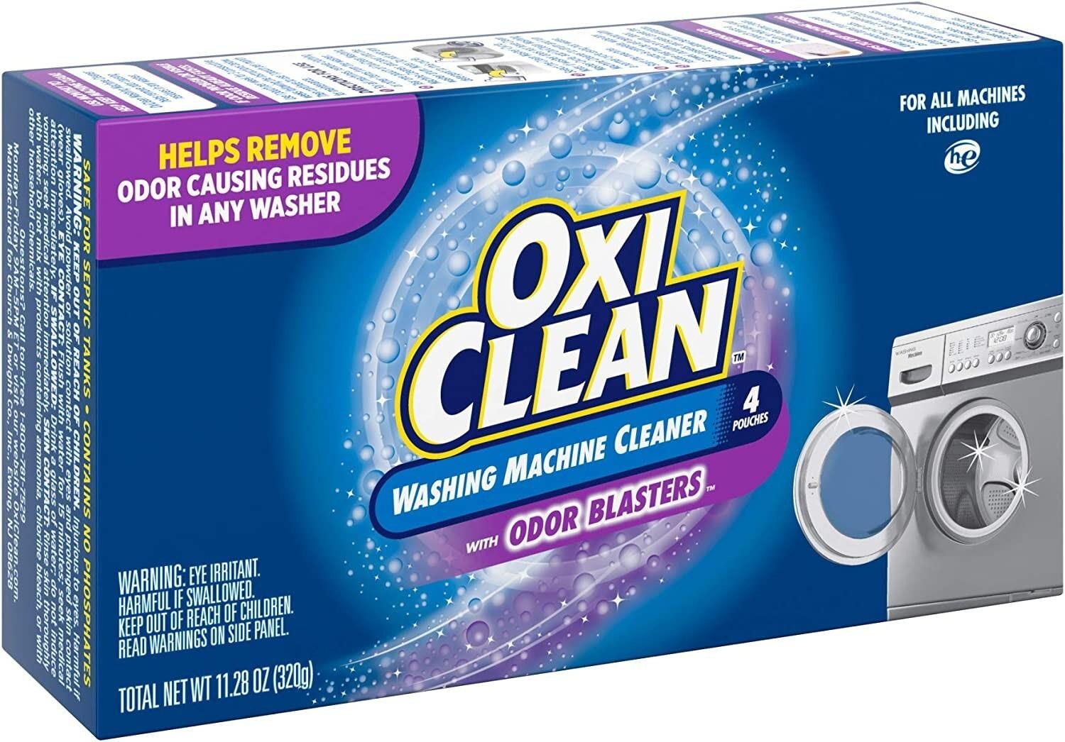 OxiClean Washing Machine Cleaner W/ Odor Blasters All Machines Cleaner, 4 Count