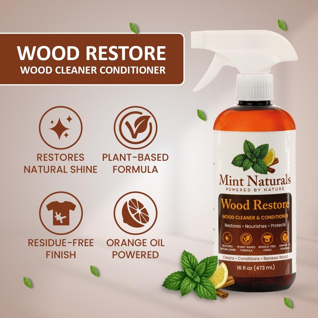 Natural Wood Cleaner & Conditioner – Plant-Based, Eco-Friendly, 16oz, USA Made