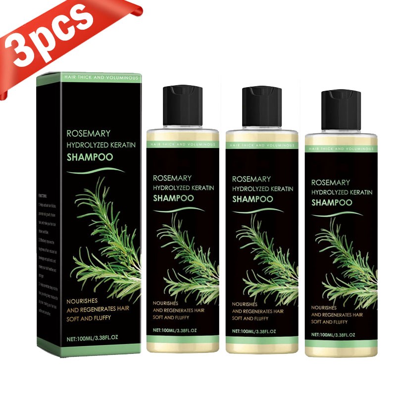 3 Set Organic Rosemary Hair Growth Shampoo for Women and Men-Natural Thickening