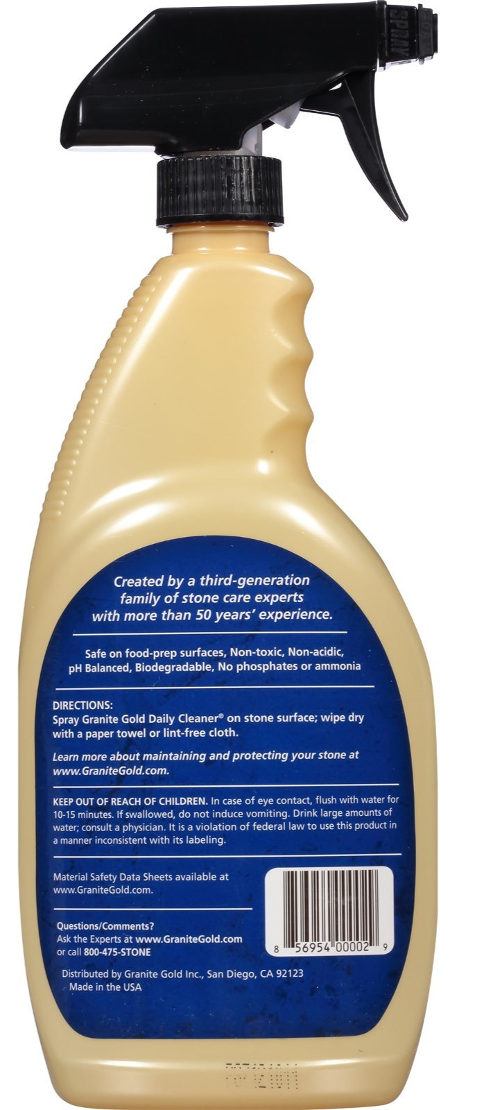 GRANITE GOLD Daily CLEANER spraY granite marble travertine quartz stone GG0032