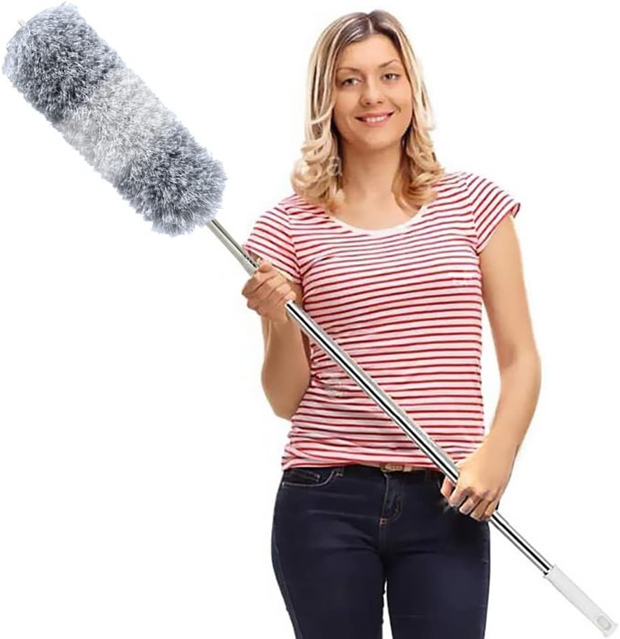 Microfiber Feather Duster with 100-inch Extendable Pole