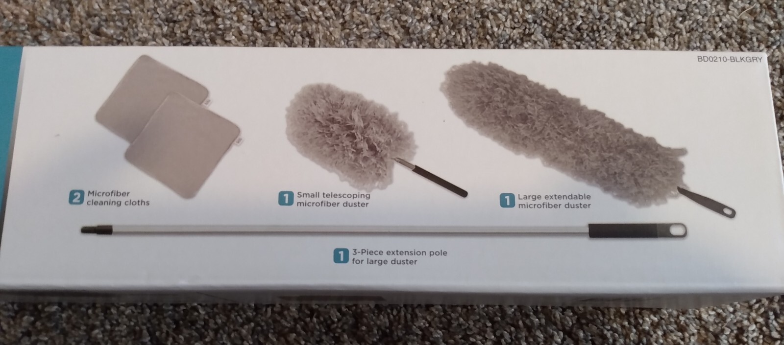 Black + Decker 5PC Microfiber Duster Set-100 inch-Extendable PoleFan Cleaner