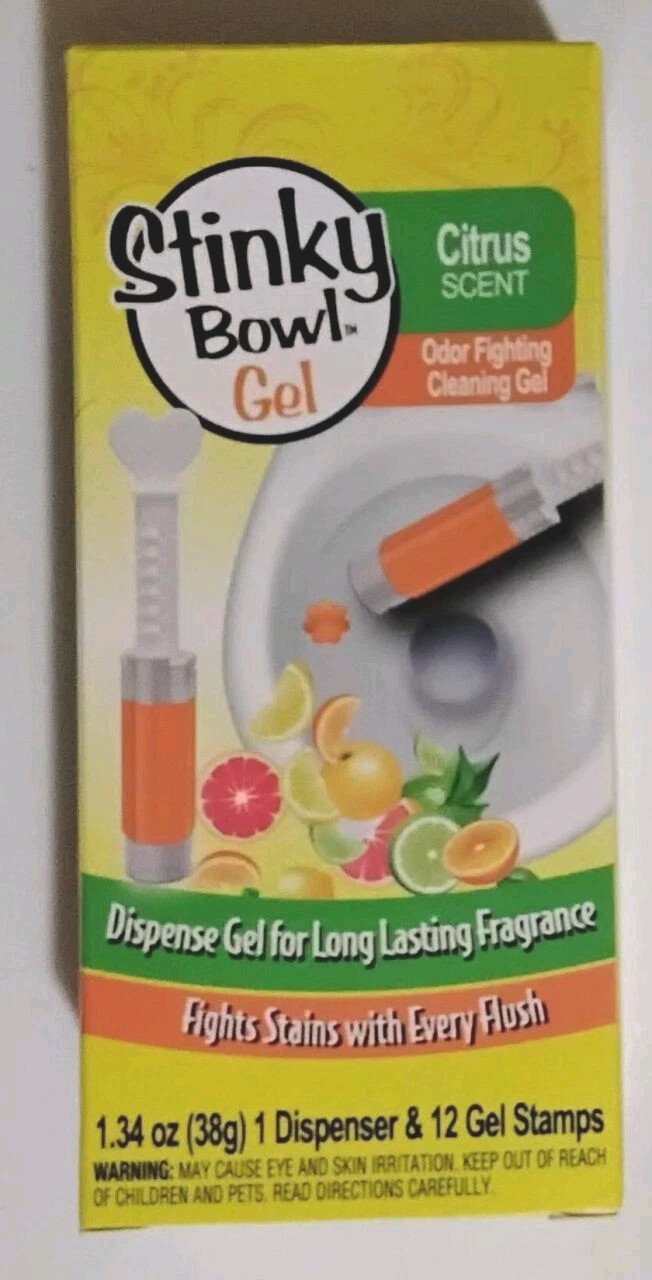 5 Boxes Stinky Bowl Gel Pops, Citrus Scent 1.30oz Each+1 Dispenser, Odor Control