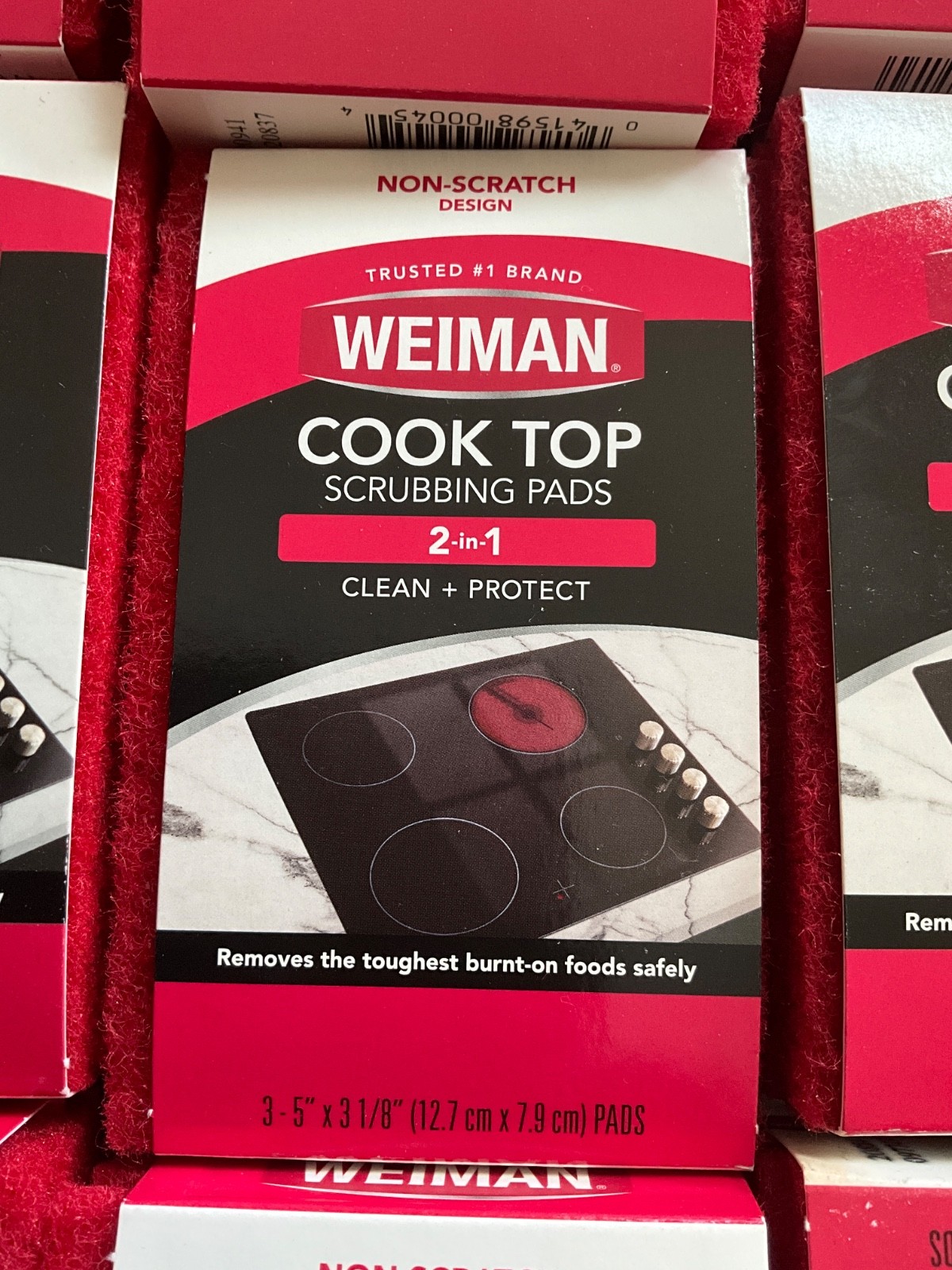 Weiman Cook Top Scrubbing Pads, 3 Count = 6 packs of 3 =18 total as pictured