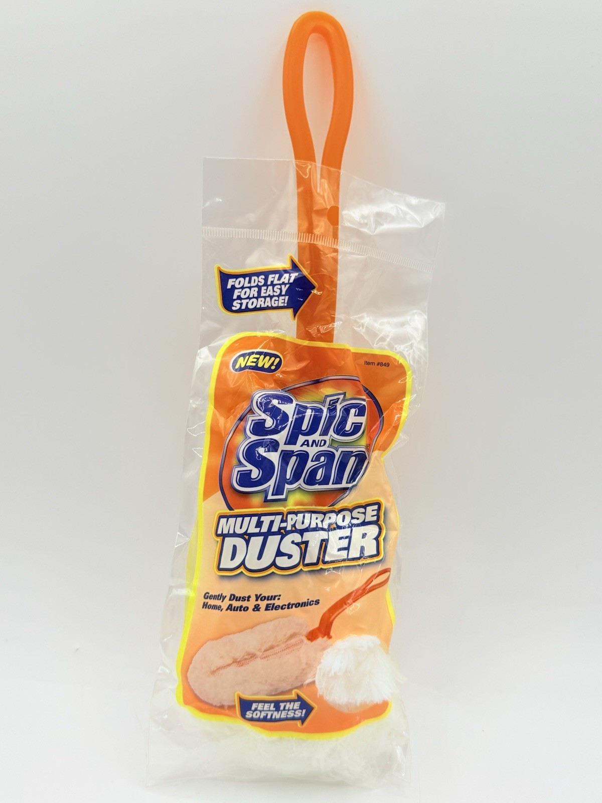 Lot of 6 Spic and Span Multi-Purpose Duster, item #849, Orange/Blue Handle. NEW
