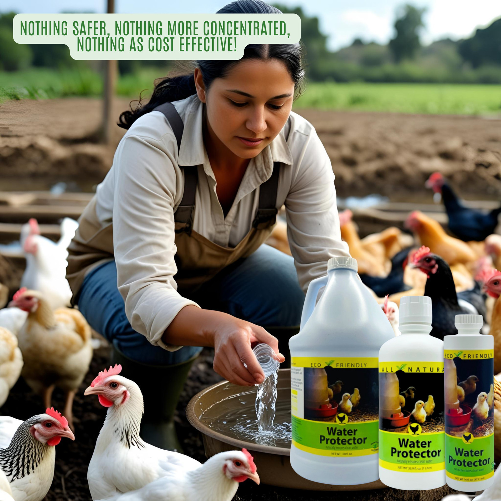 Natural Poultry Water Protector | Keeps Drinkers Clean & Slime-Free | 16 oz, 33.