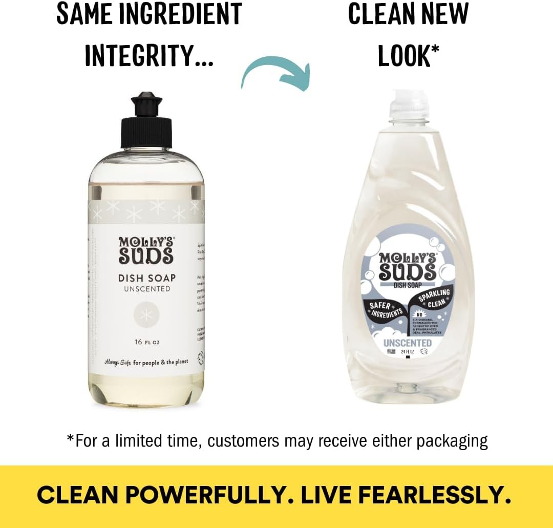 Molly’s Suds Liquid Dish Soap | Clean, Simple Ingredients | Extra Scrubbing Powe