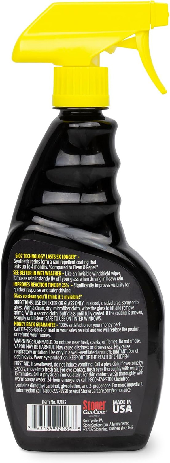 92183-2PK Hybrid Ceramic Rain Repellent and Glass Cleaner – Cleans & Protects Ca