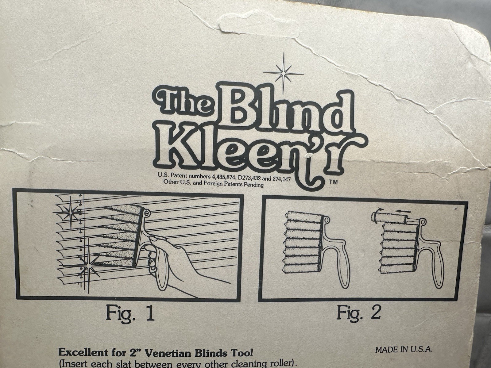 NOS Vintage 1983 Empire Brushes Inc The Blind Kleen’r Cleans Blinds Fast & Easy