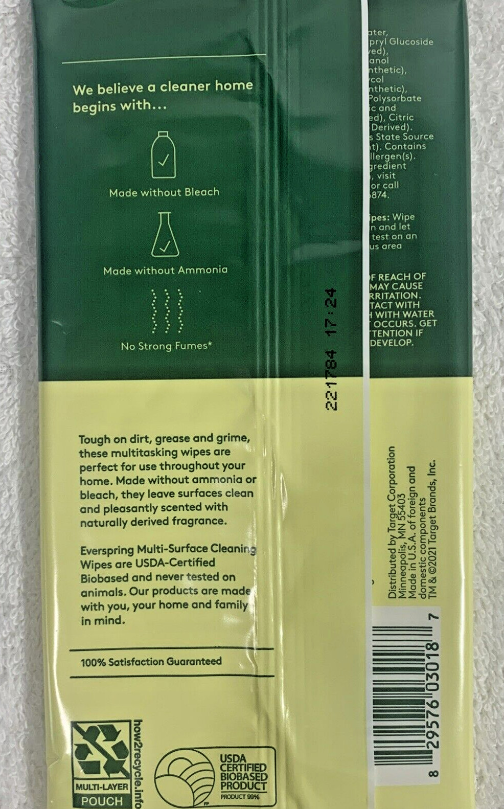 Ever Spring Multi-Surface Cleaning Wipes Lemon & Mint Scent – 10 Wipes