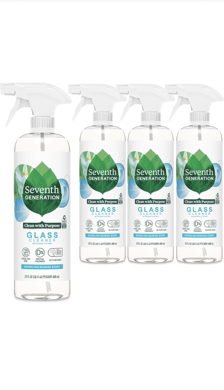 Glass Cleaner, Biodegradable Formula, Sparkling Seaside Scent, 23 Oz (Pack of 4)