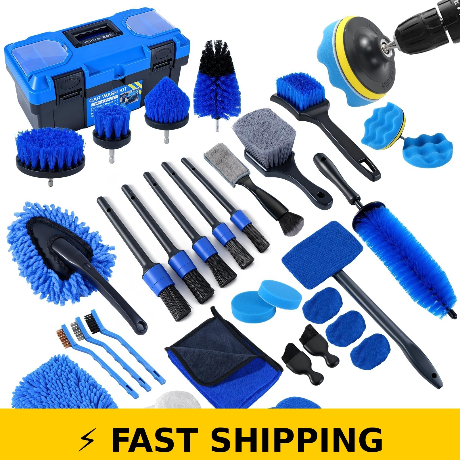 NIKCOSMK 36Pcs Car Detailing Kit – Professional Cleaning Tools