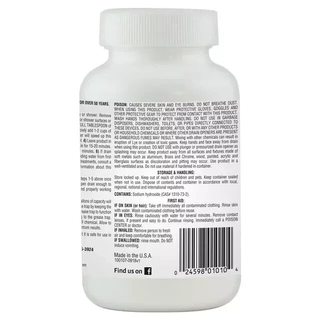 Clean Shot Crystal Drain Opener 1lb