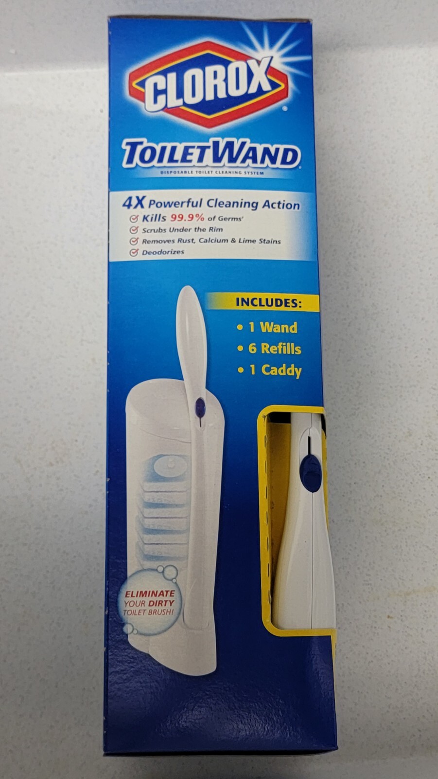 2 sets Toilet Wand Starter Kit, 6 Disposable Heads, 1 caddy 1 wand in each set