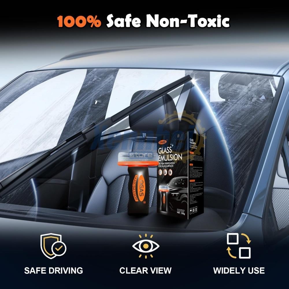 Automotive Oil Film Cleaner Car Windshield Oil Film Remover 100ml w/ Brush Head