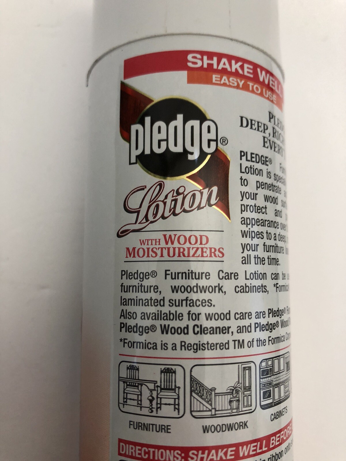PLEDGE LOTION Wood Moisturizer Furniture Care Polish SC Johnson 1995 RARE Prop