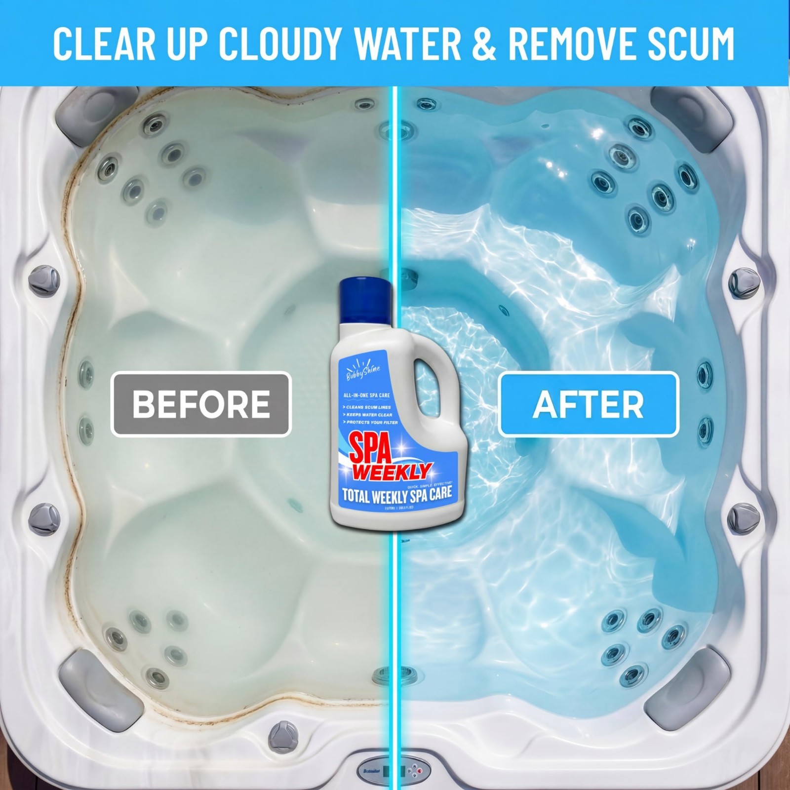 5-in-1 Hot Tub Chemicals, Spa Clarifier, Cleaner & Conditioner for Inflatable Tu