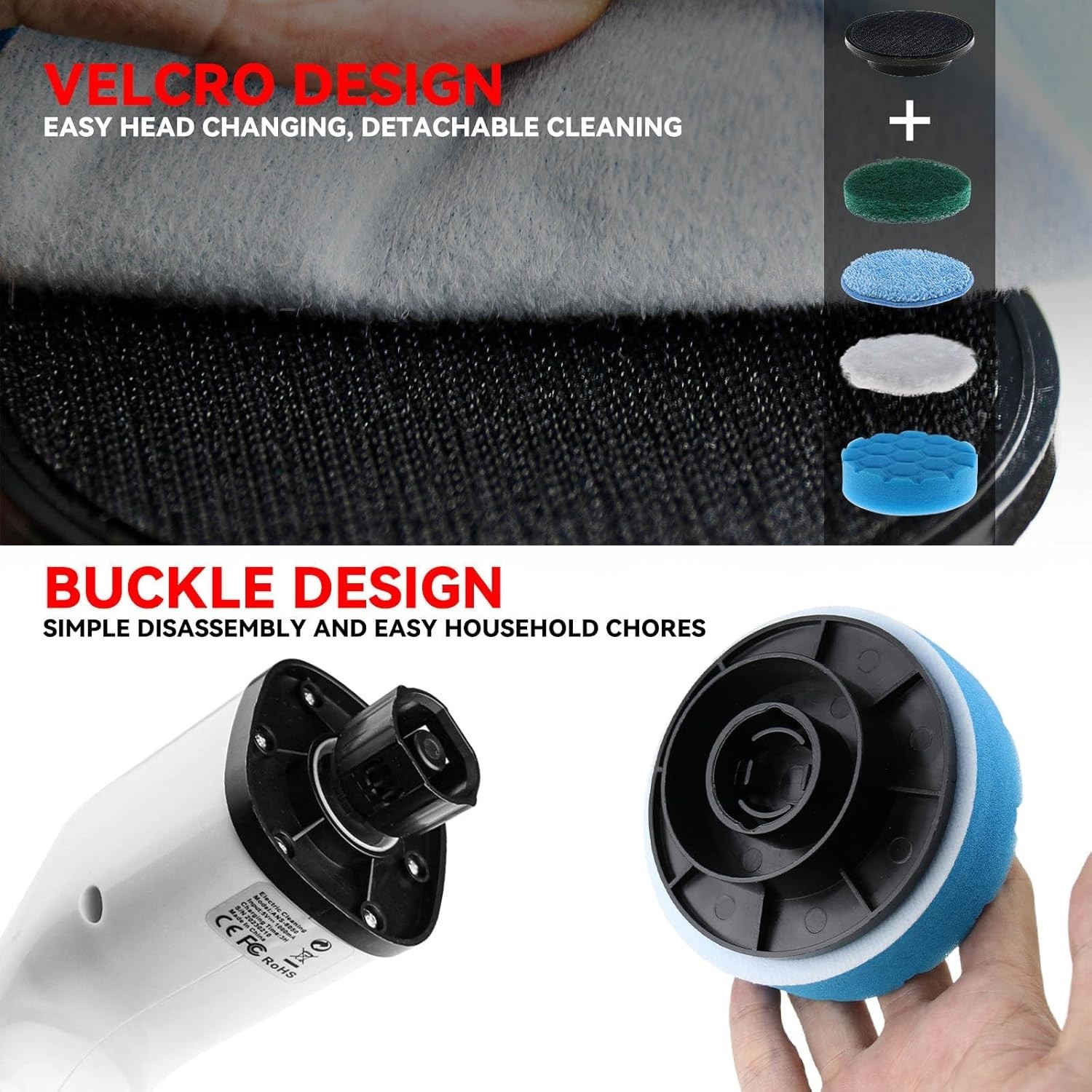 7 in 1 Electric Cleaning Brush Cordless Scrubber Kit 25W Adjustable Handle