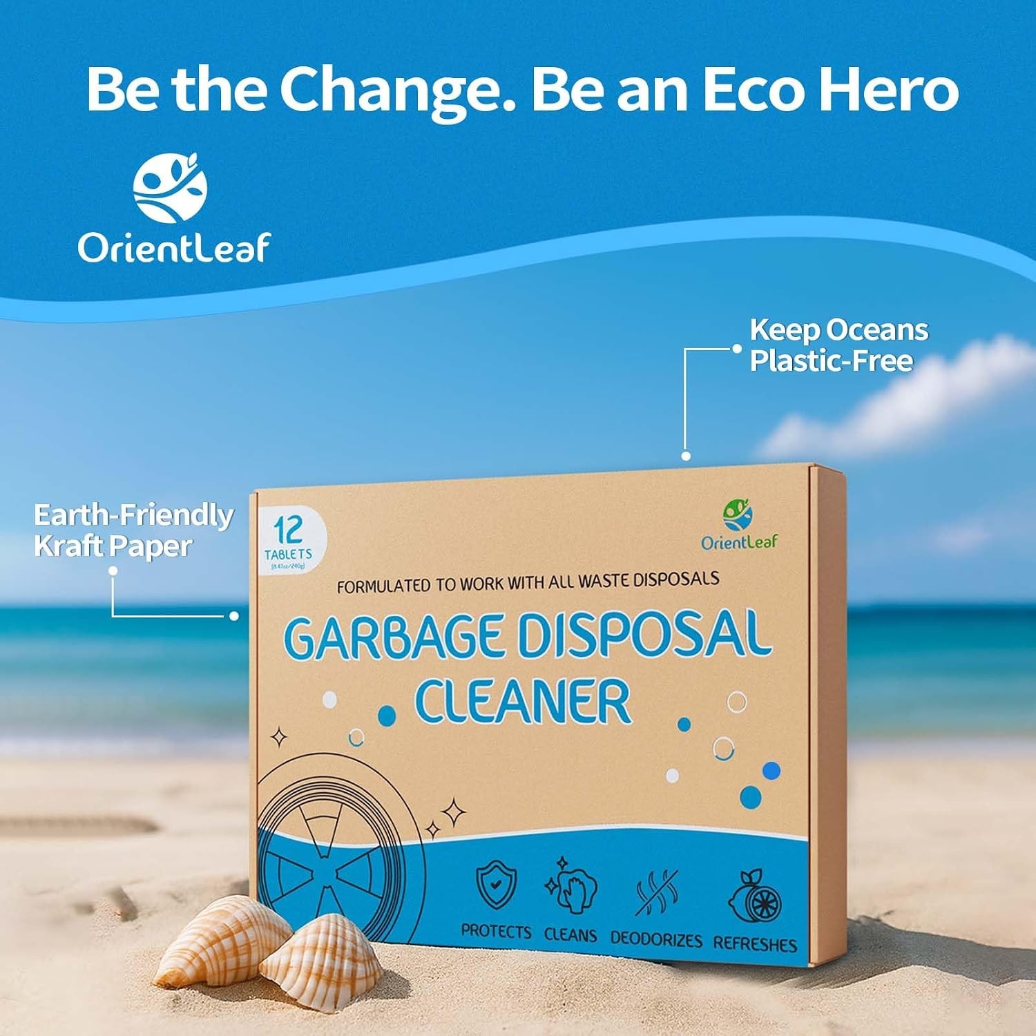 Garbage Disposal Cleaner and Deodorizer Tablets 20g 1 Year Supply Sink Cleaner,