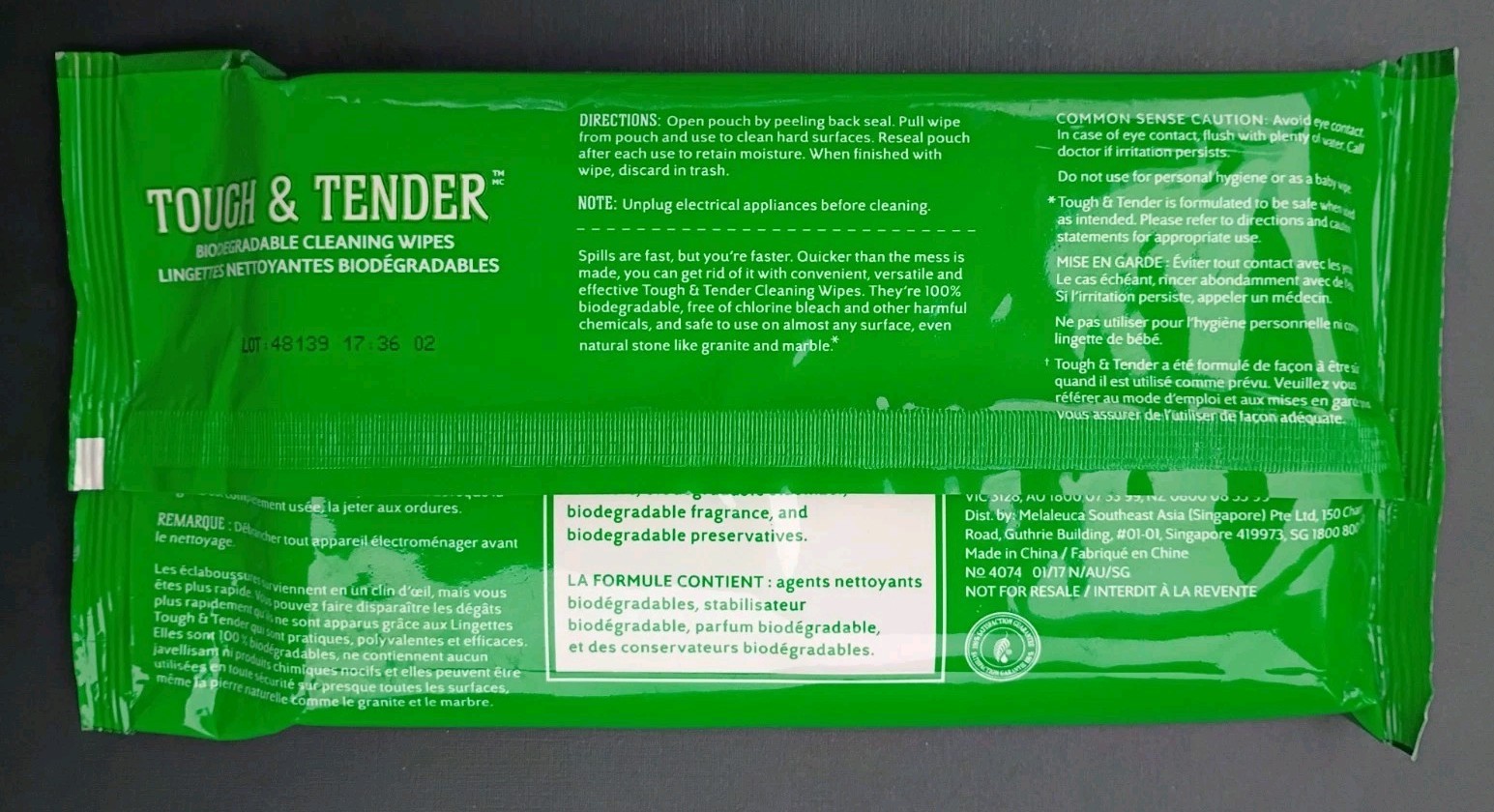 Melaleuca Ecosense Tough Tender All Purpose Cleaner 12x Concentrate 8 oz & Wipes