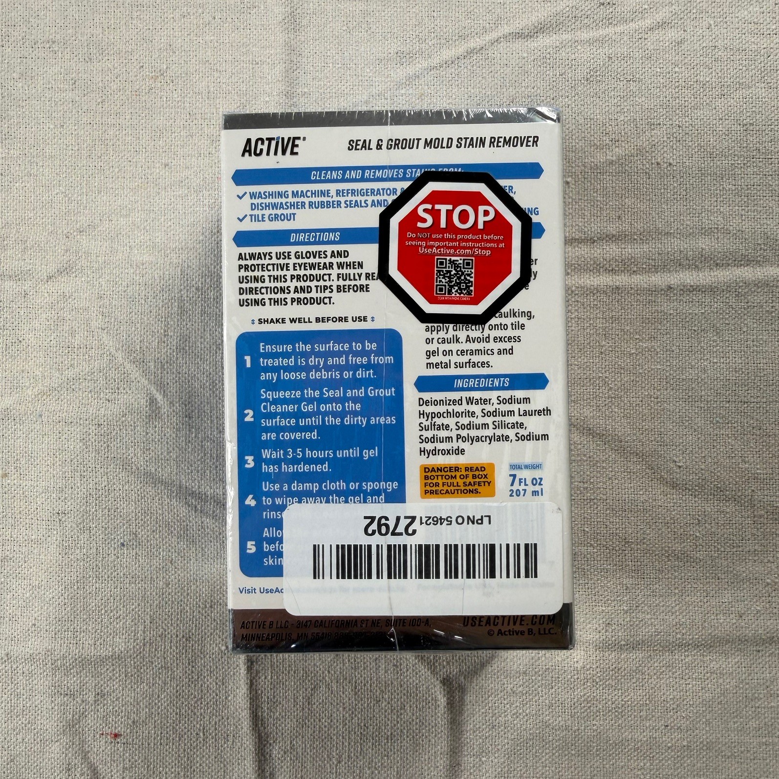 Active Seal & Grout Mold Stain Remover, 7 fl oz NEW SEALED