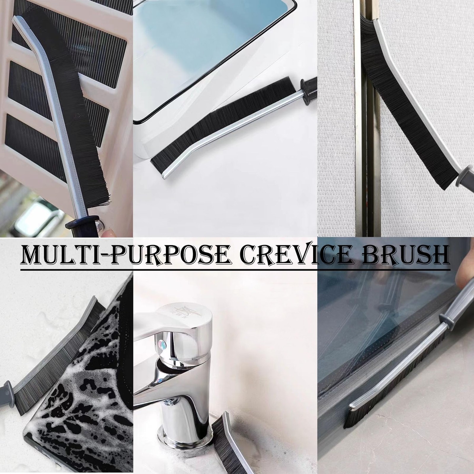 Cleaning Brush, 9 Pcs Hard Bristle Crevice Cleaning Brush Set for Kitchen Bat…