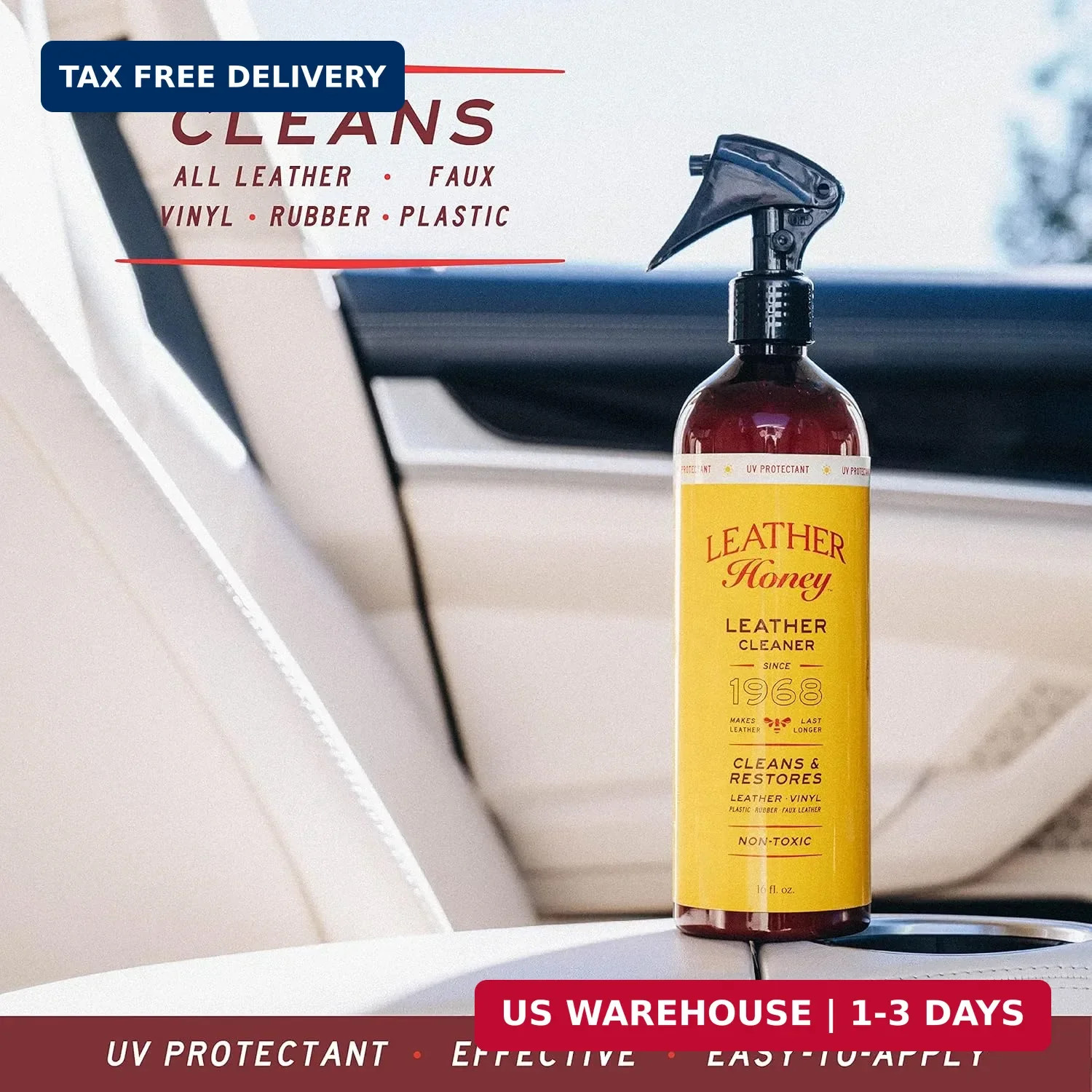 Leather Honey Leather Cleaner Spray: UV Protectant, Non-Toxic & Made in the USA