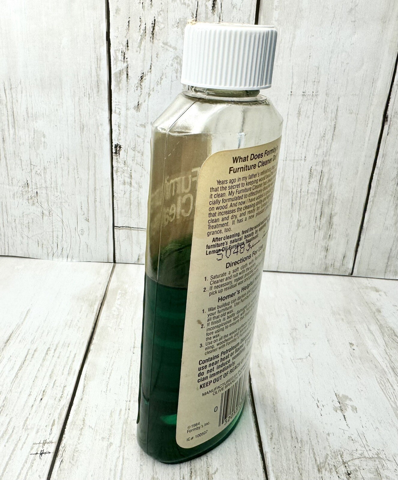 Vintage FORMBY’S Furniture Cleaner~Removes Wax Build Up Green~8 fl oz 60% Full