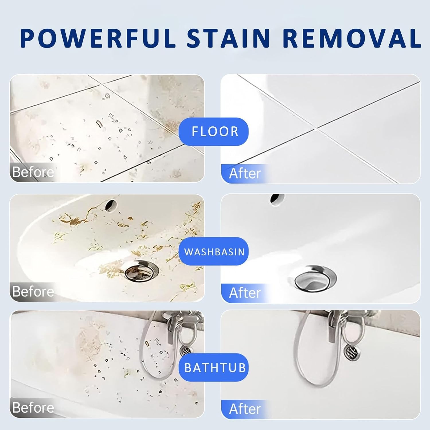Multi-Purpose Bathroom Foam Spray, Effective Scale Remover for All Surfaces