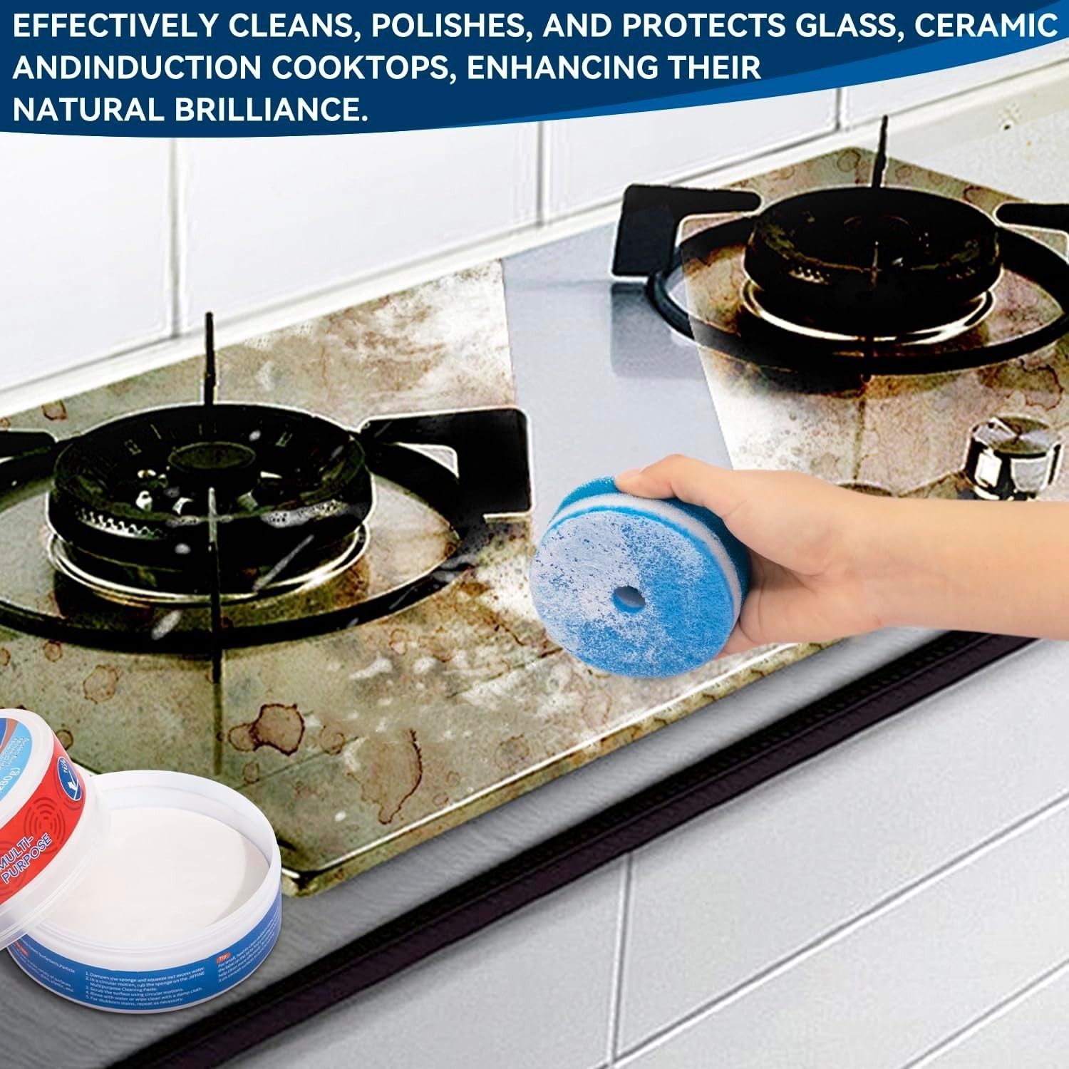Cooktop Cleaner Paste,The Pink of Stuff, Miracle All Purpose Cleaning Paste,Easi