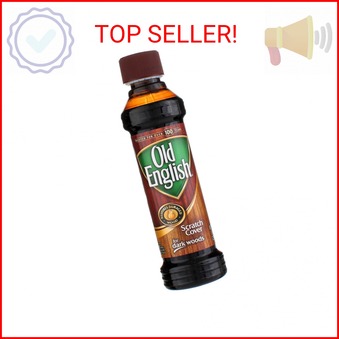 Old English Scratch Cover For Dark Woods, 8 fl oz Bottle, Wood Polish