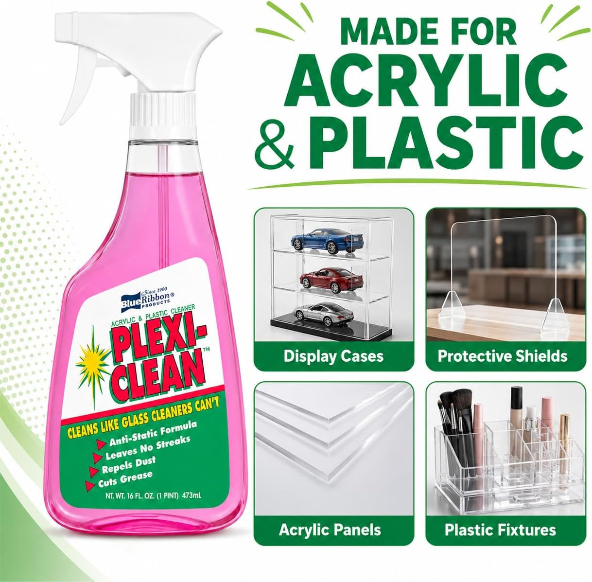Blue Ribbon Plexi-Clean Acrylic and Plastic Cleaner, 16 Fl. Oz.