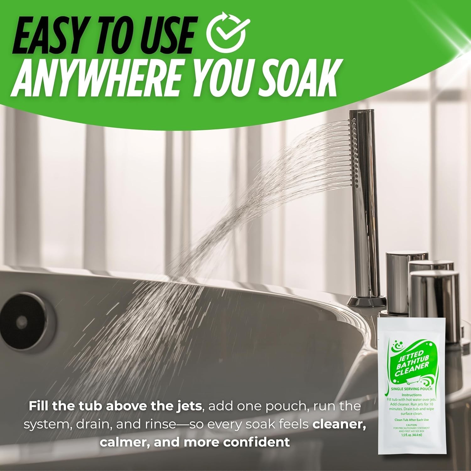 Jetted Tub Cleaner Concentrate – Quick, Powerful Cleaning in Travel Pouches