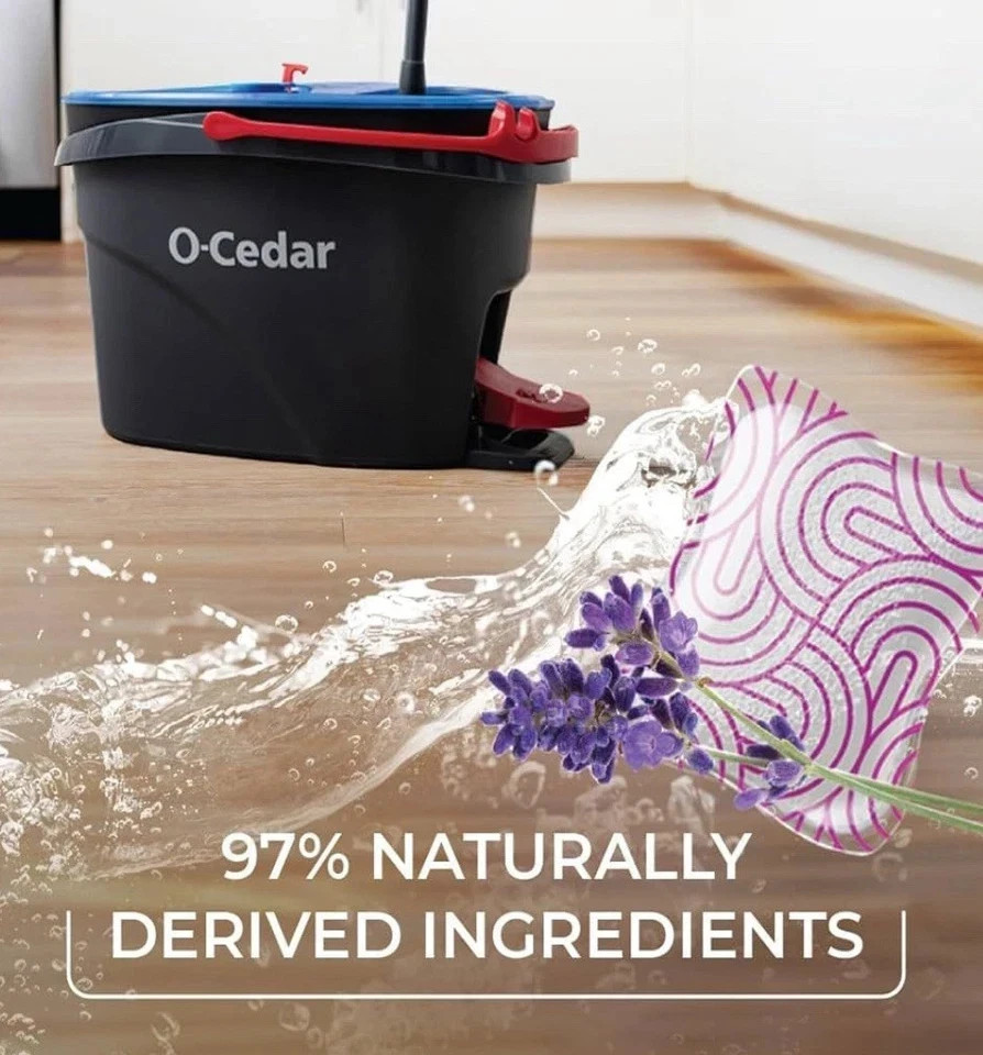 O-Cedar PACS Hard Floor Cleaner, Lavender Scent 10 Count | Natural Ingredients