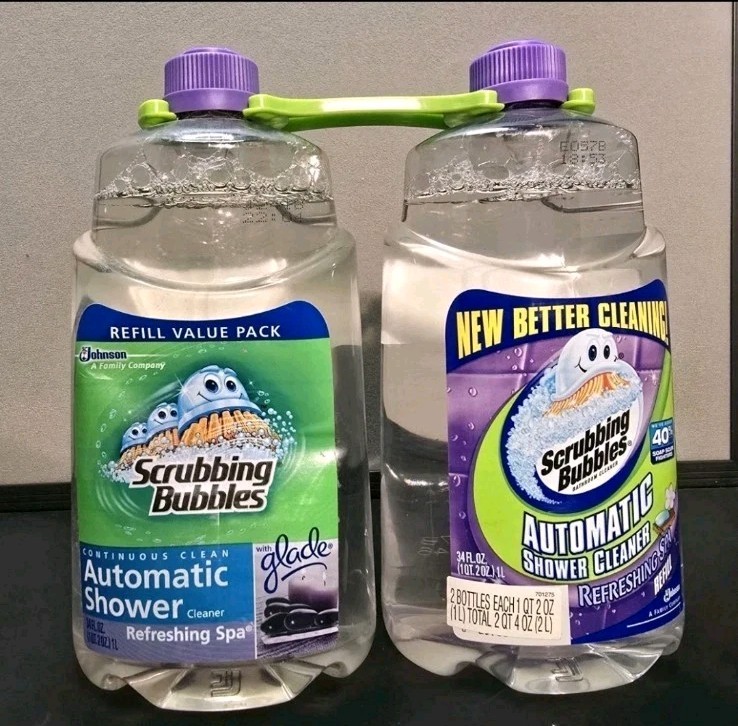 Scrubbing Bubbles NEW Automatic Shower Cleaner And 3 Bottles Of Cleaner. Read!