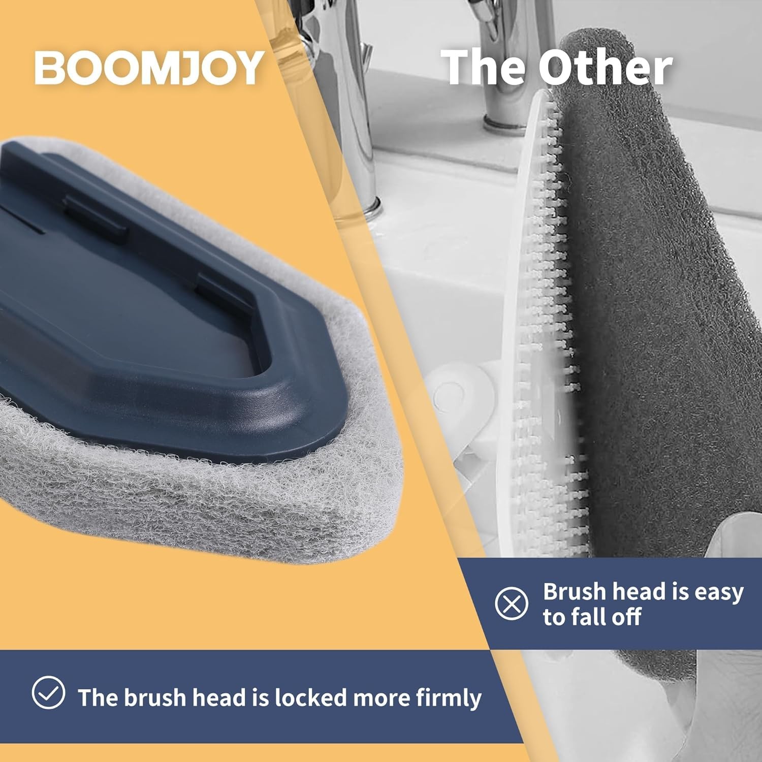 BOOMJOY 55″ Extendable Tub Scrubber Brush Long Handle No-Scratch Shower Cleaner