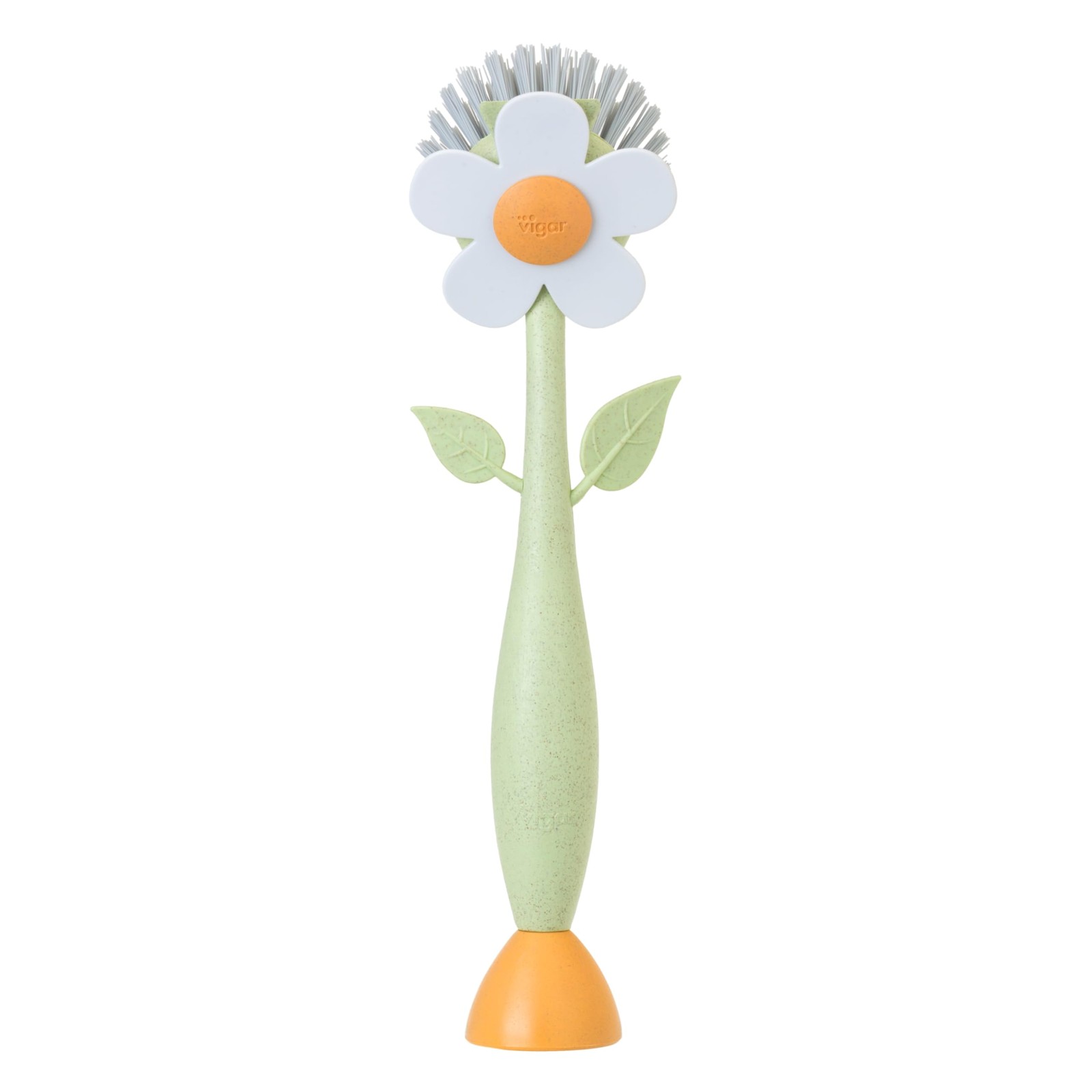 Vigar Florganic Dish Brush with Handle & Built-in Stand – Daisy-Shaped Kitche…
