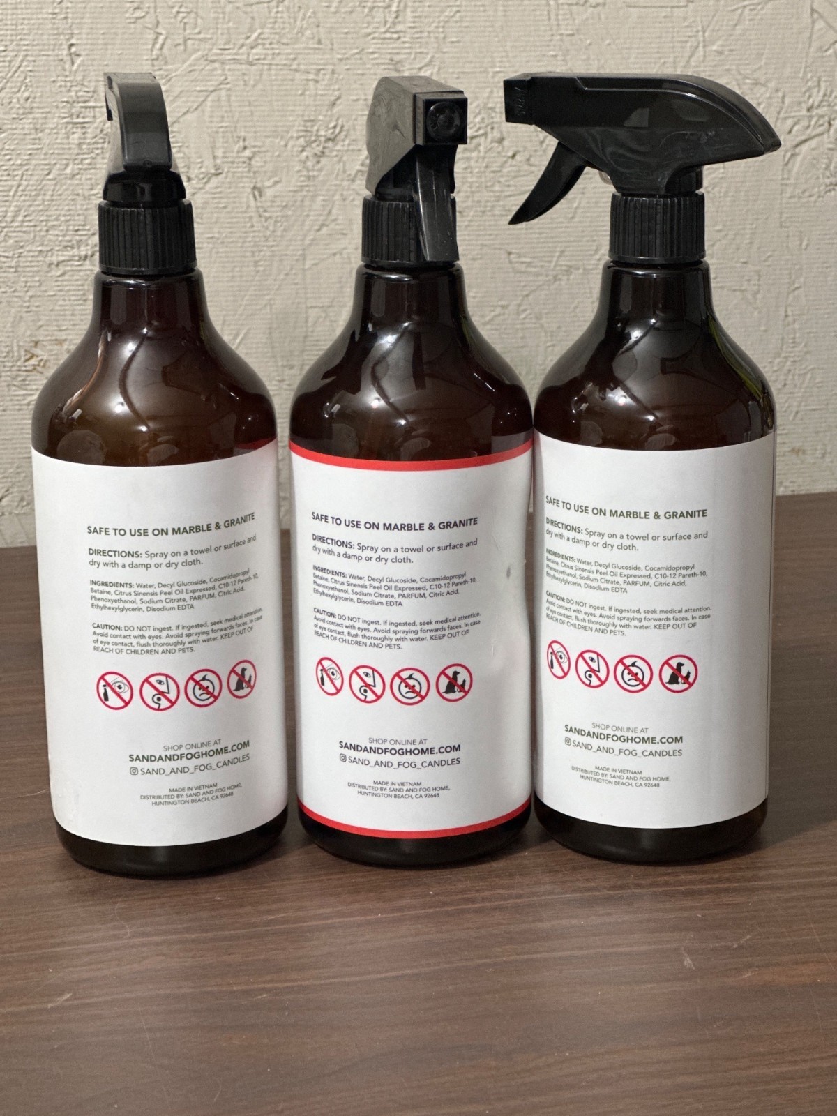 3x Sand + Fog Grapefruit All-Purpose Spray Cleaner 25.4 Fl Oz With Essential Oil