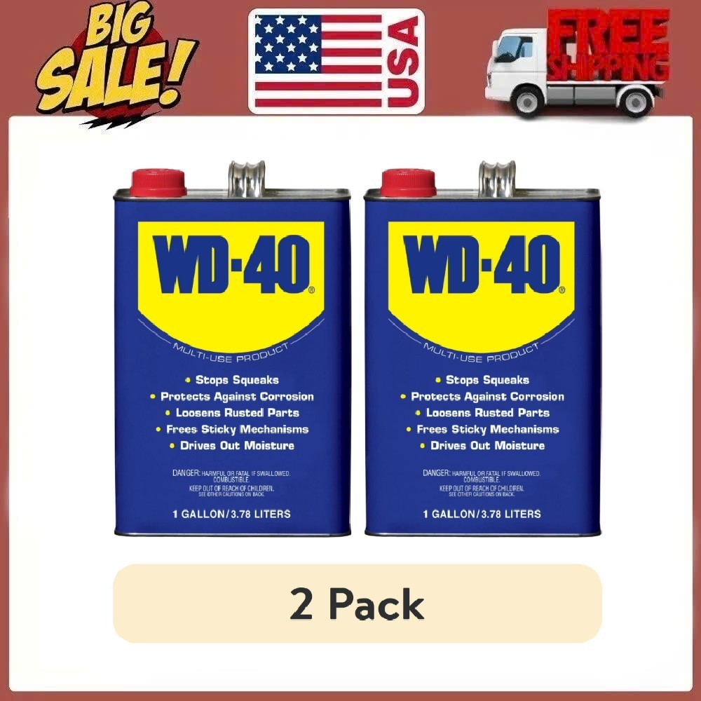 2 PACK WD-40 Multi-Use Product Multi-Use Product Displaces Moisture, 1 Gallon