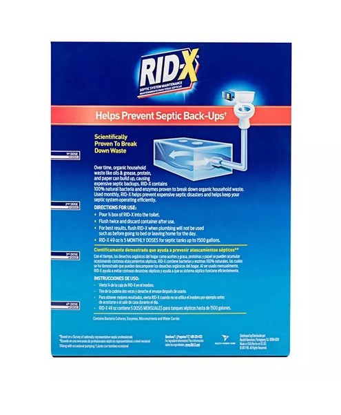 RID-X Septic Tank Treatment Powder, 5 Month Supply (49 oz.) FREE SHIPPING