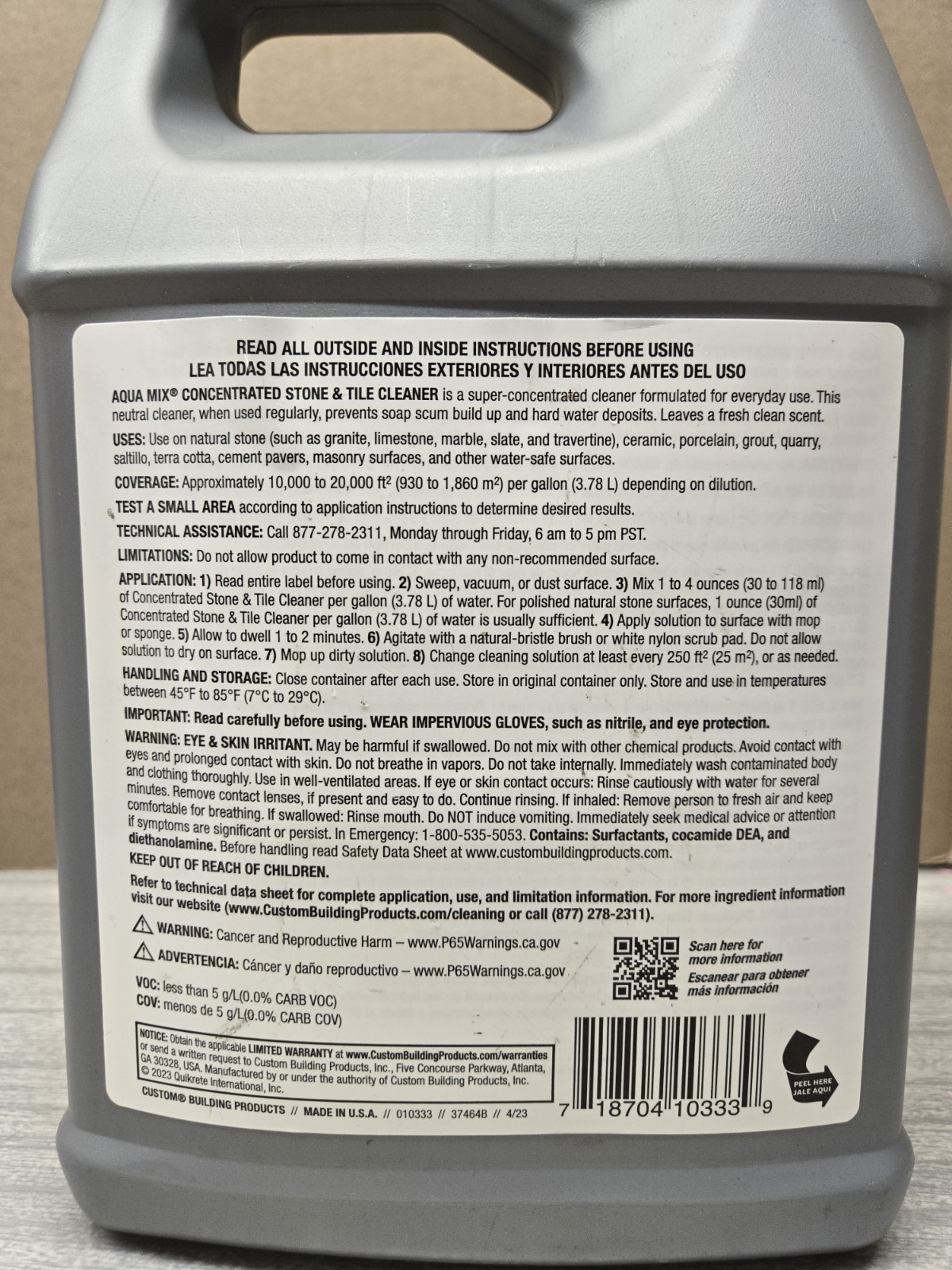 Aqua Mix Professional Concentrated Stone & Tile Cleaner- 1 Gallon