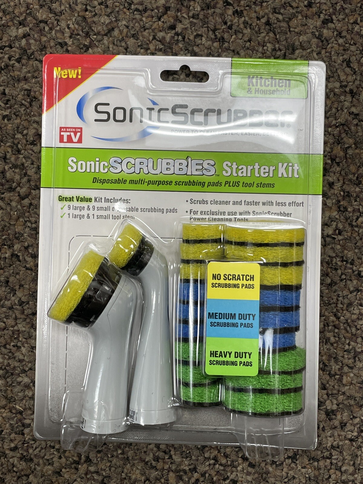 6 Sonic Scrubber Brushes Scrubbies Refills Starter Kit Kitchen & Household