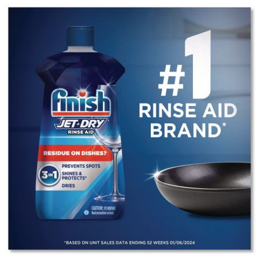 Finish 78826 Jet Dry Liquid Dishwasher Rinse Agent Aid 16 Oz Bottle Shine