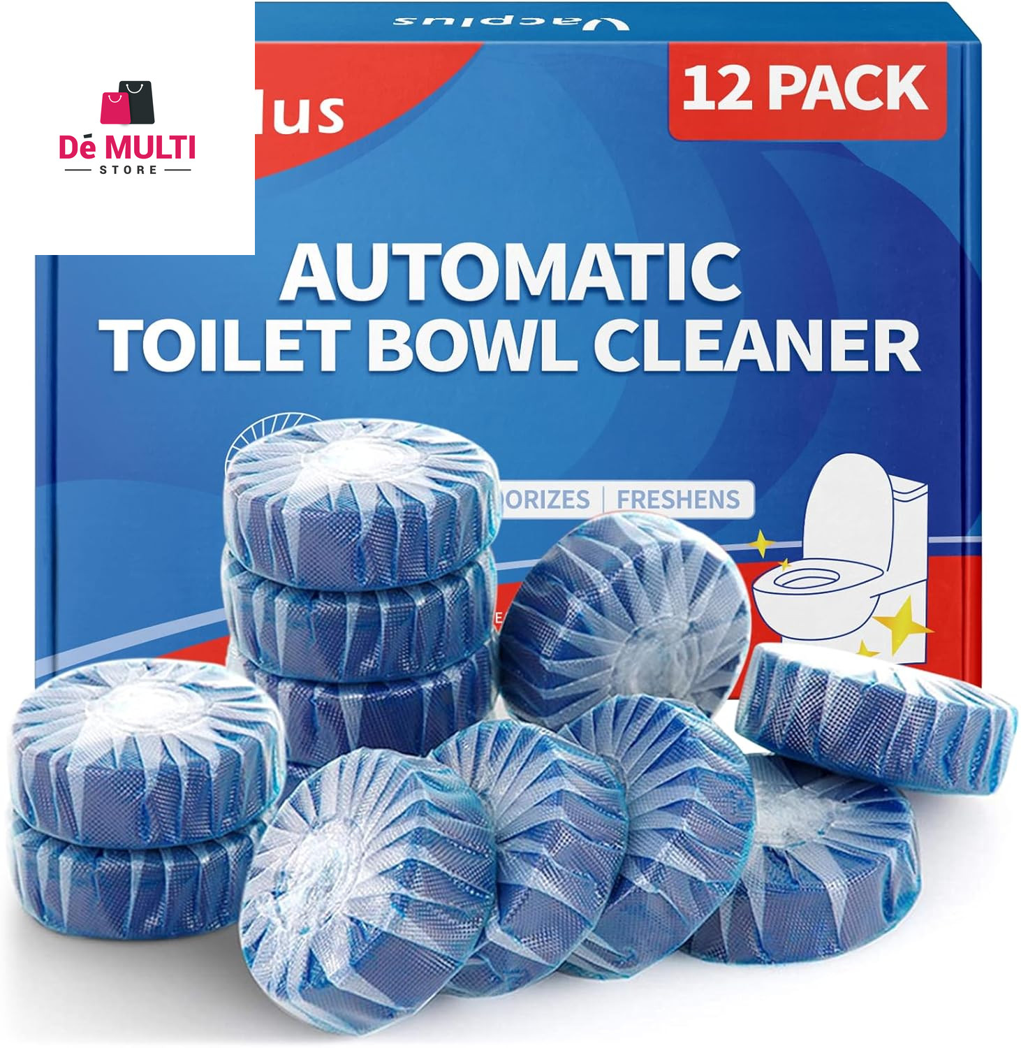 Automatic Toilet Bowl Cleaner Tablets, Bathroom Toilet Tank Cleaner (12 PACK), V