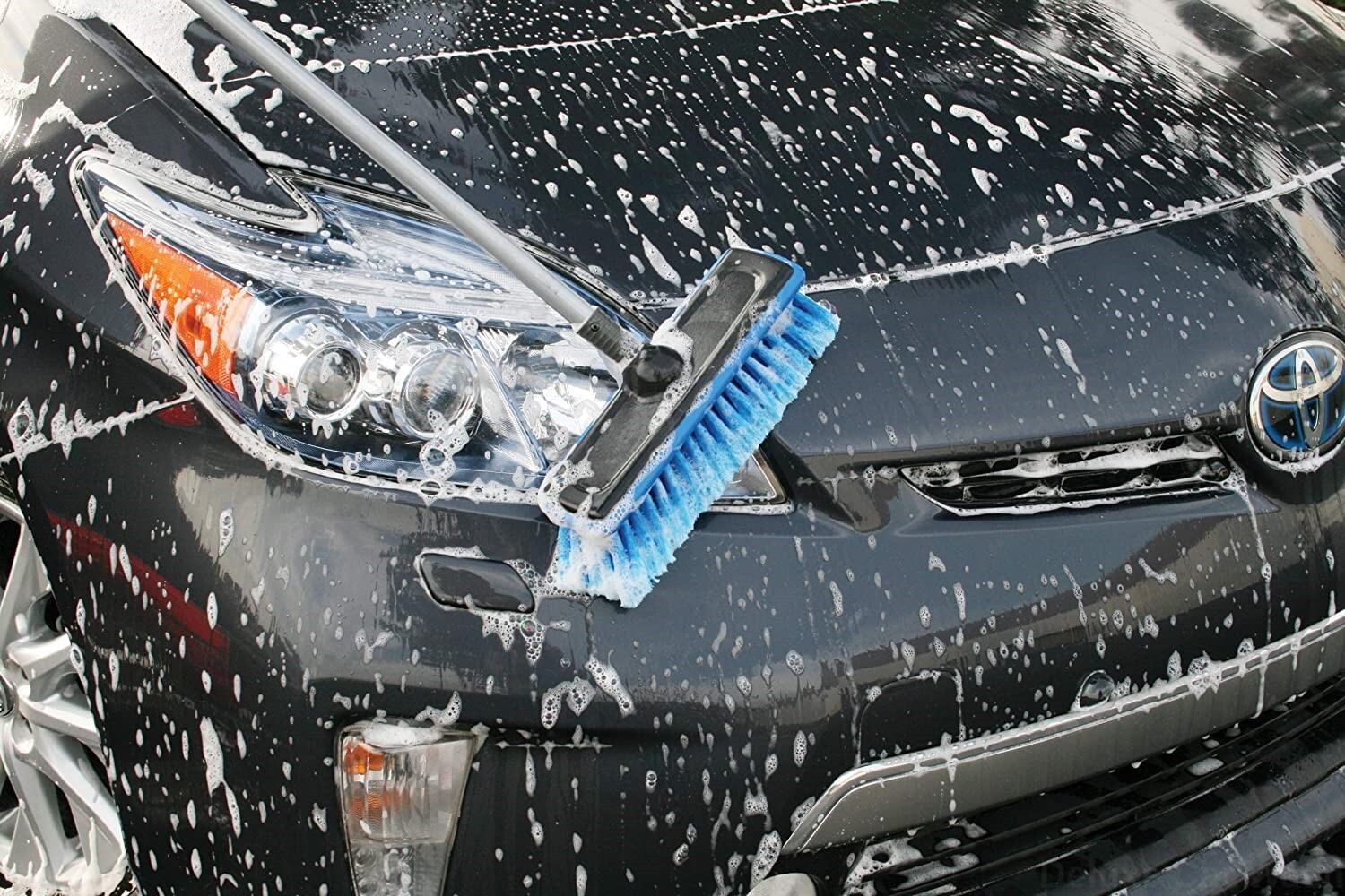 93062 Deluxe Car Wash 10″ Dip Brush with 65″ Extension Pole, Blue and Black