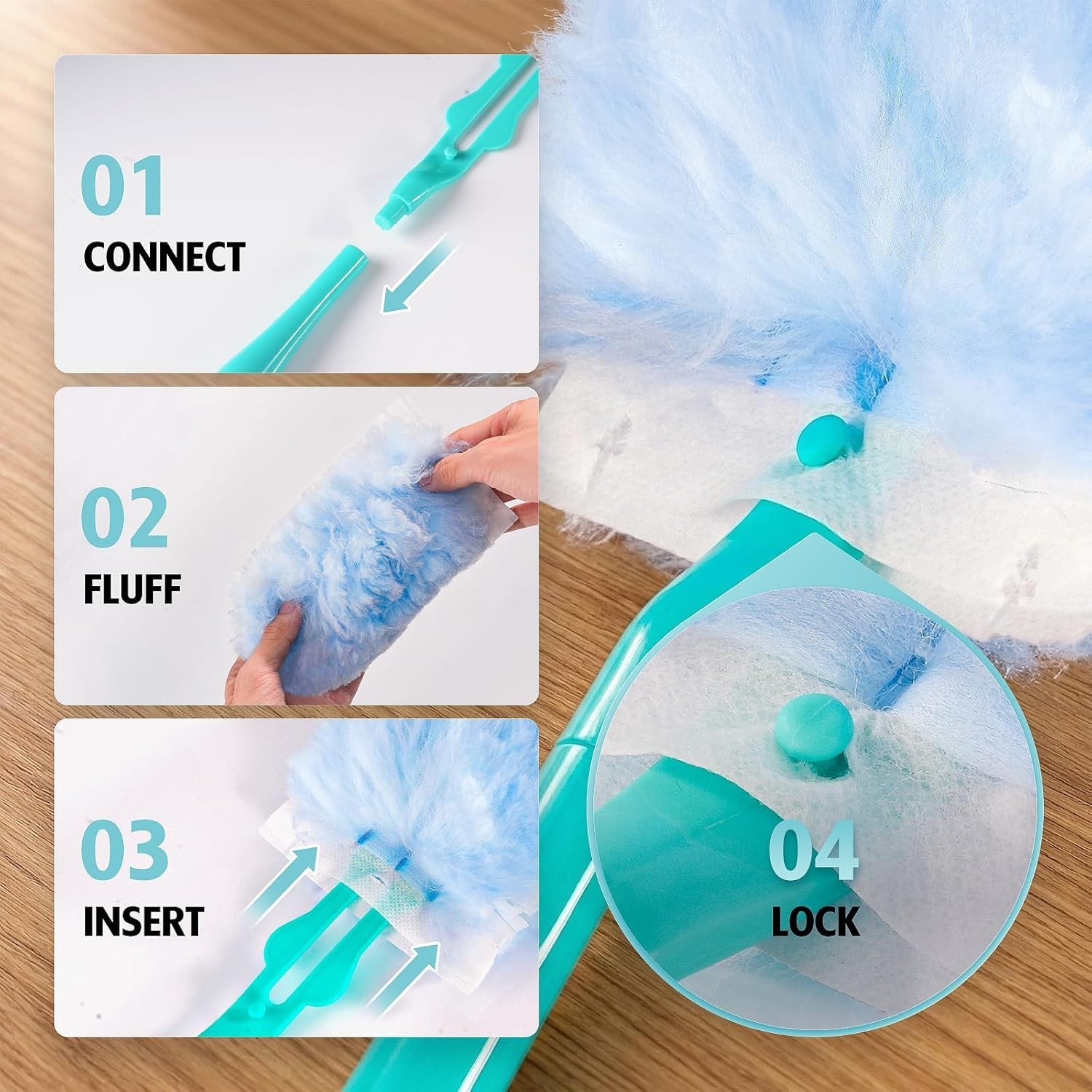 Duster Refill for Swiffer Duster, 30 Count Heavy Duty 2 Side 360° Duster Refills