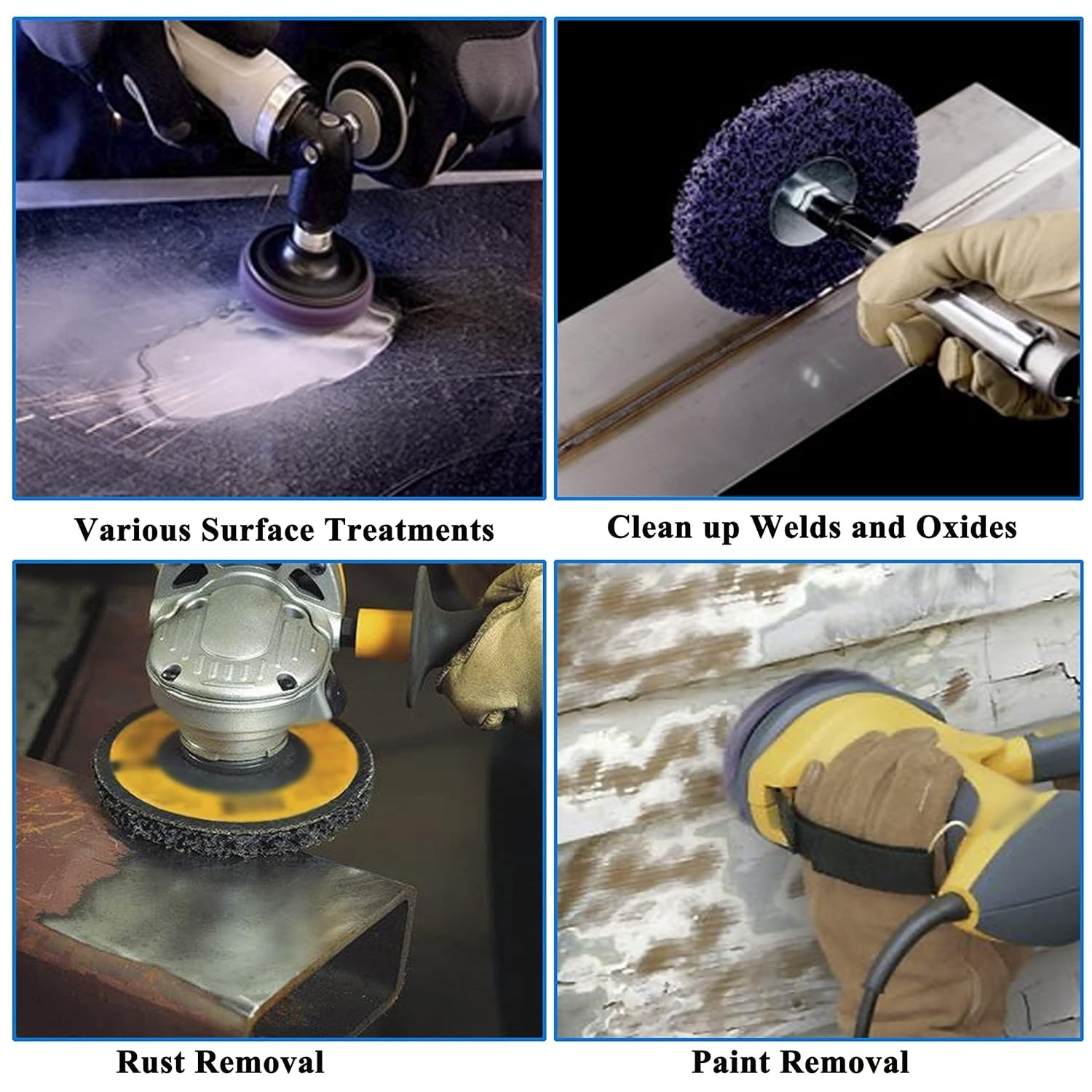5-Pack of Abrasive Strip Wheels for Grinding, Paint Removal, and Rust Cleaning